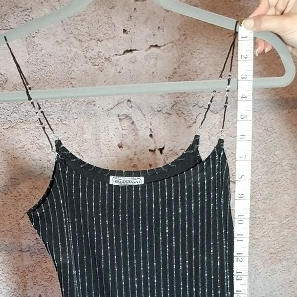 Retro 90's Evolution sexy cami with beaded straps Black - Picture 7 of 8